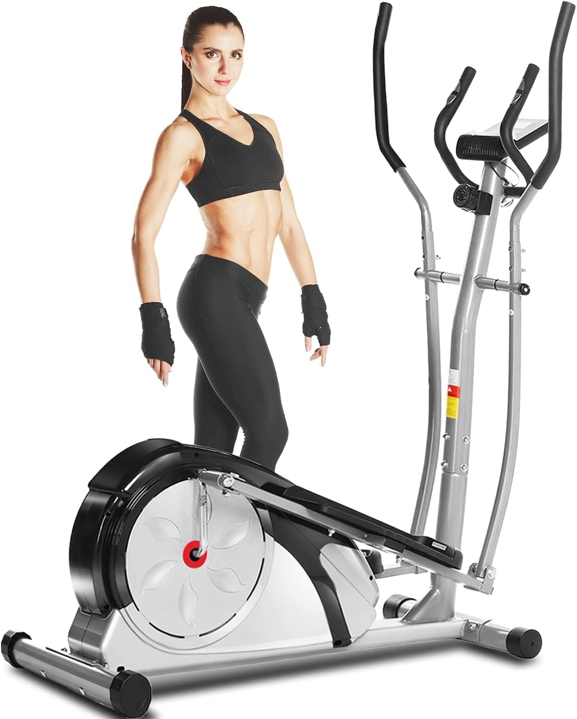 ANCHEER Elliptical Exercise Machine, Elliptical Machine for Home Gym, Elliptical Training Machines with Pulse Rate Grips and LCD Monitor, 8 Resistance Levels Smooth Quiet Driven, Max 350Lbs