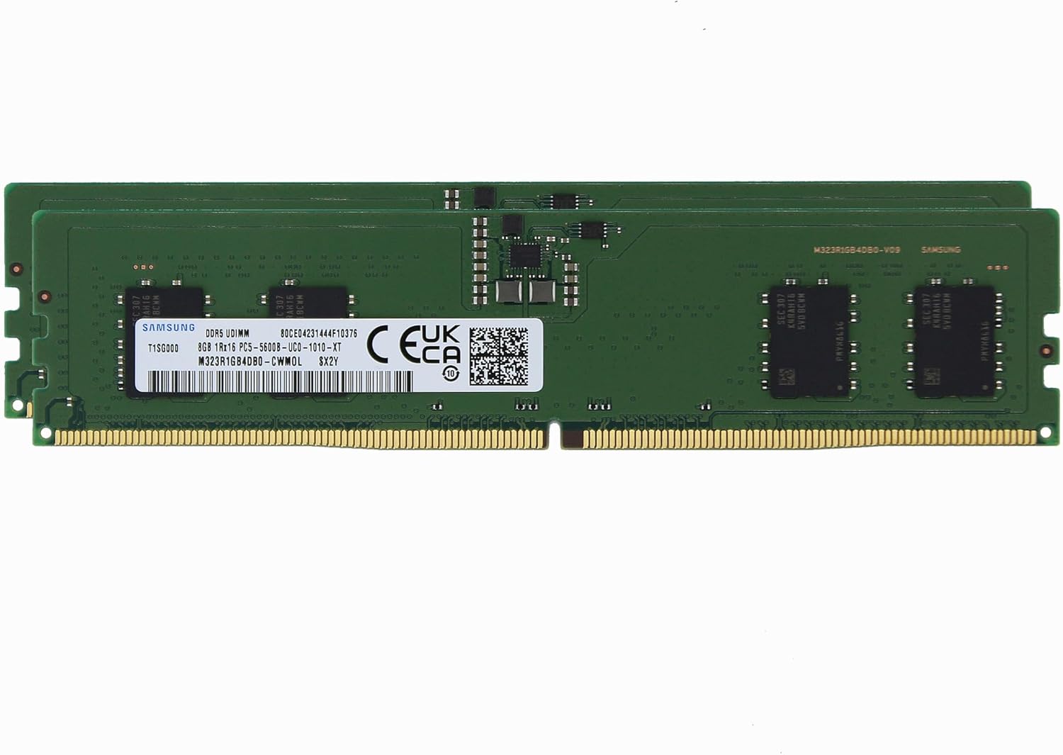 Sam Original 16GB (2x8GB) DDR5 5600MHz (or 4800MHz PC5-38400) High-Performance Gaming RAM PC5-44800 UDIMM Unbuffered Non-ECC 1Rx16 CL46 1.1v Power User Desktop PC Memory Upgrade M323R1GB4DB0-CWM