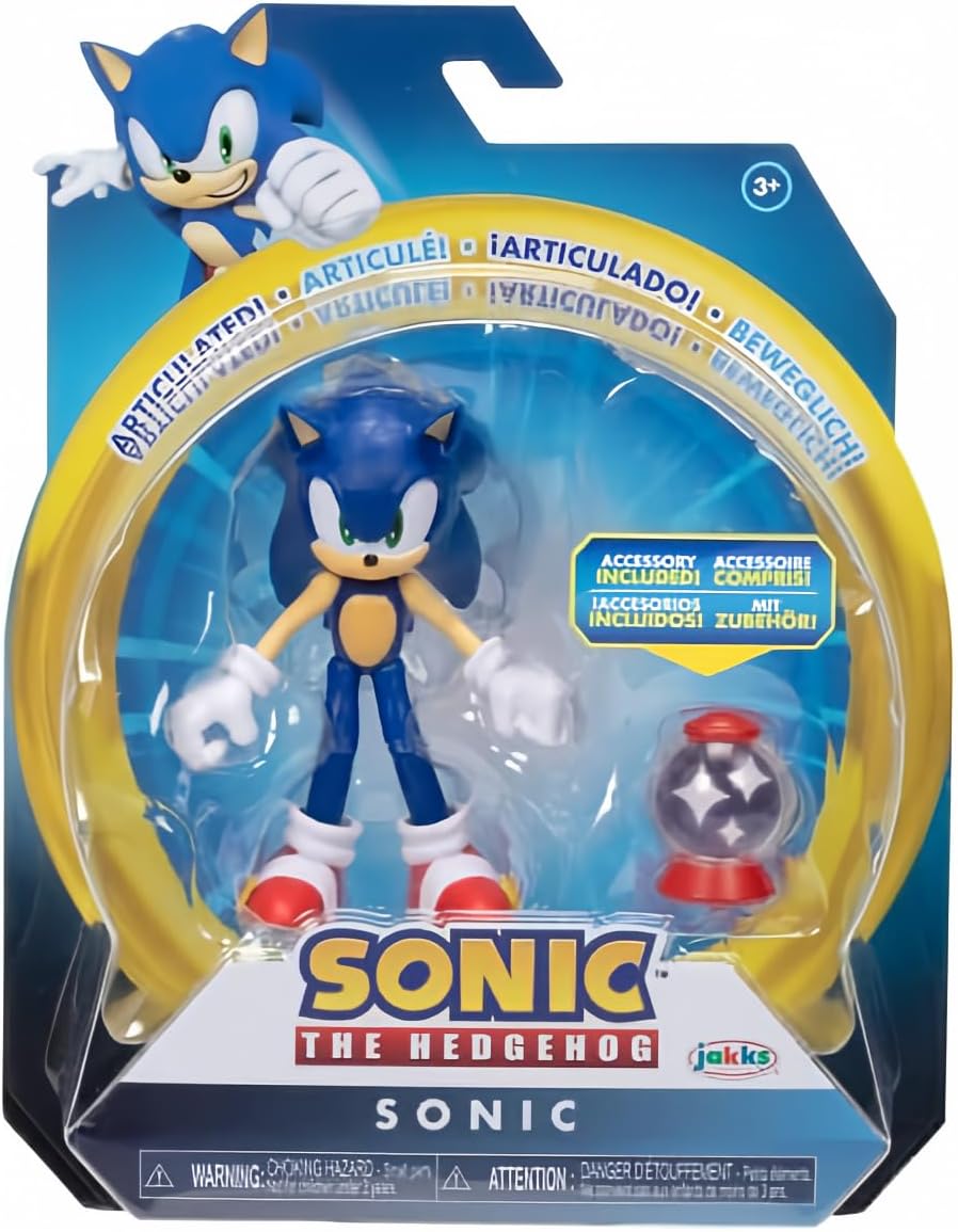 Sonic The Hedgehog 4″ Articulated Action Figure Collection (Choose Figure) (Sonic)