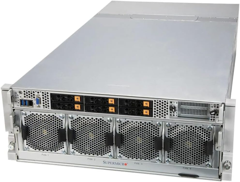 Supermicro Customized GPU Server 4U Dual CPU Xeon Platinum ICX 8358, 2TB DDR4, 7.68TB NVMe SSD, NVIDIA HGX SXM4 Baseboard w/ 8X A100 80GB GPU System, AI Training Machine Learning Big Data Analytics