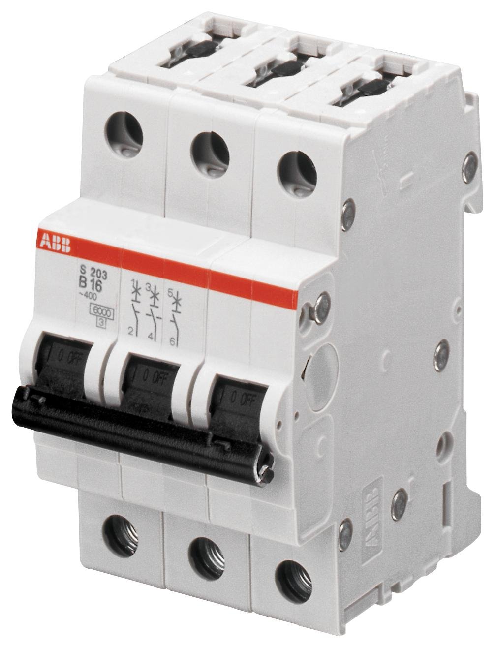 ABB S203-D40 Miniature Circuit Breaker, 480Y/277 VAC, 40 A, 6 kA Interrupt