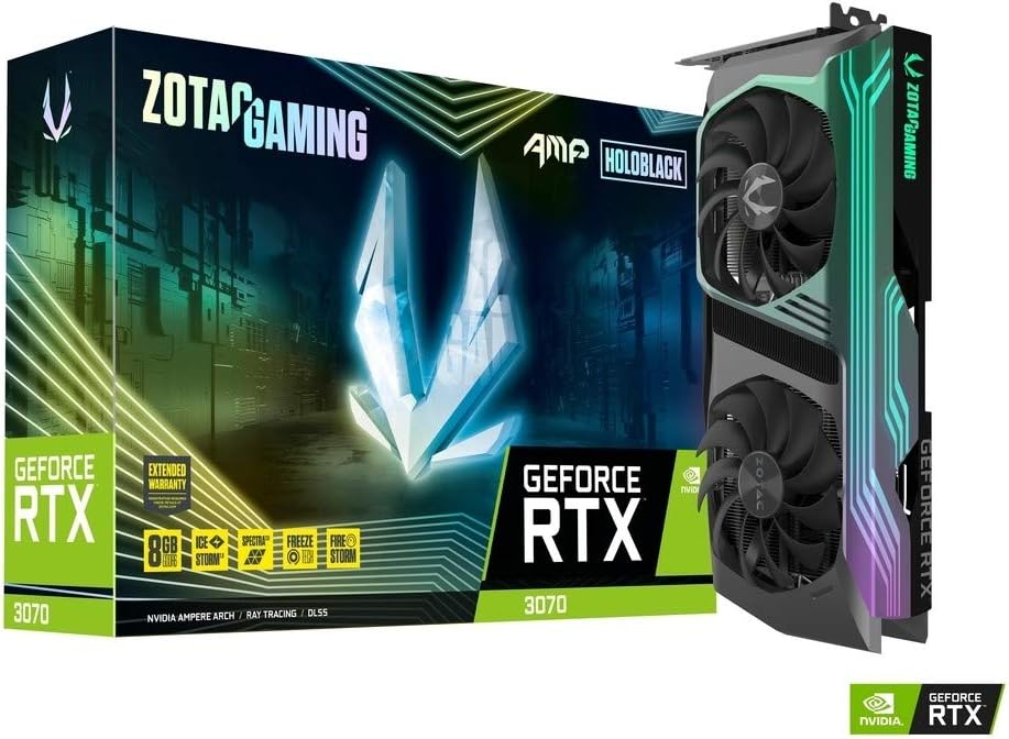 ZOTAC GAMING GeForce RTX 3070 AMP Holo 8GB GDDR6 256-bit 14 Gbps PCIE 4.0 Gaming Graphics Card