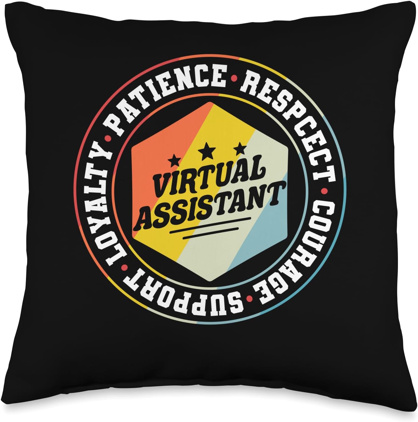 Virtual Assistant Appreciation Circle Throw Pillow, 16×16, Multicolor