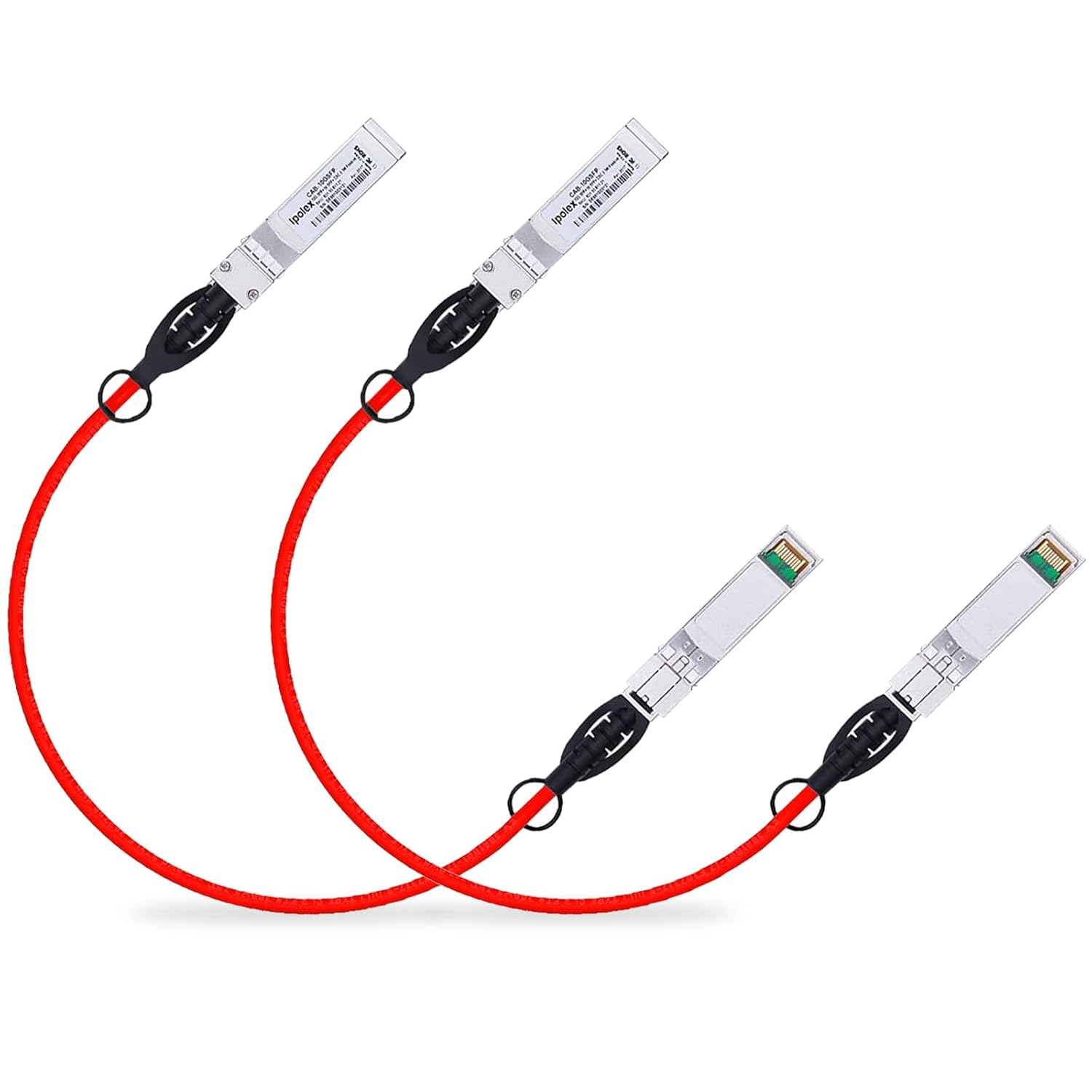 [Red] 2 Pack 10G SFP+ Twinax Cable, Direct Attach Copper(DAC) Passive Cable, 0.5m (1.64ft), for Cisco SFP-H10GB-CU0.5M, Meraki, Ubiquiti, Mikrotik, Intel, Fortinet, Netgear, D-Link and More