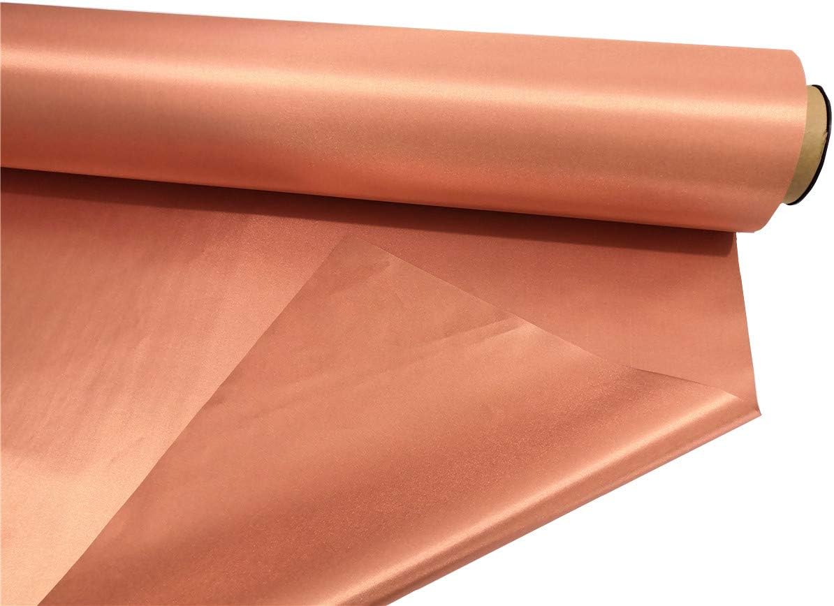 Genuine Copper Fabric Blocking RFID/RF-Reduce EMF/EMI Protection Conductive Fabric for Smart Meters Prevent from Radiation/Singal/WiFi Golden Color (100 Meters Long)