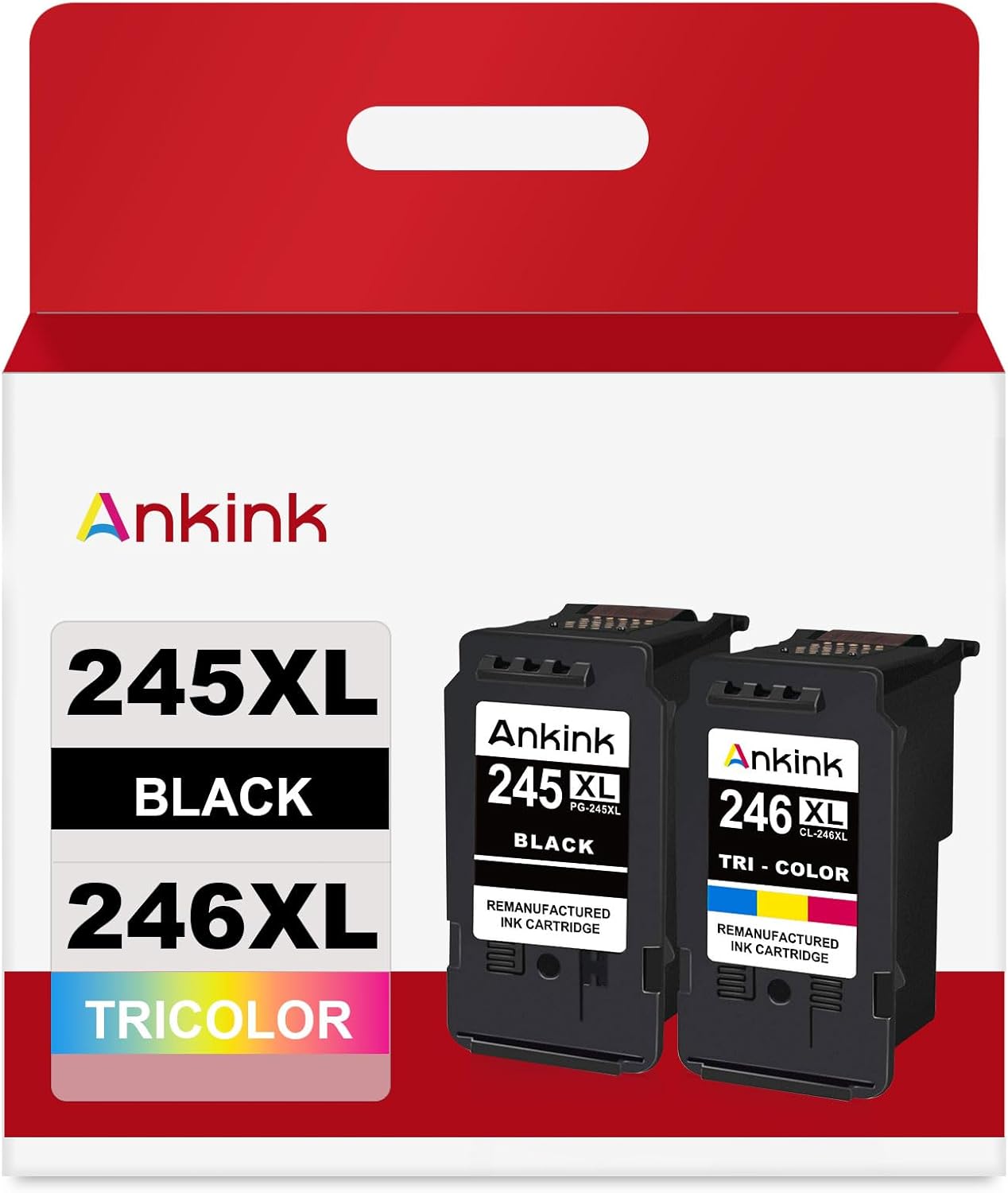 Ankink Compatible Ink Cartridge Replacement for Canon 245XL 246XL Black Color 245 246 PG245 CL246 XL 243 for MX490 TR4520 MG2522 TR4522 TR4500 TS3322 TS3122 TS3300 MX492 TS3320 TS3100 MG2500 Printer