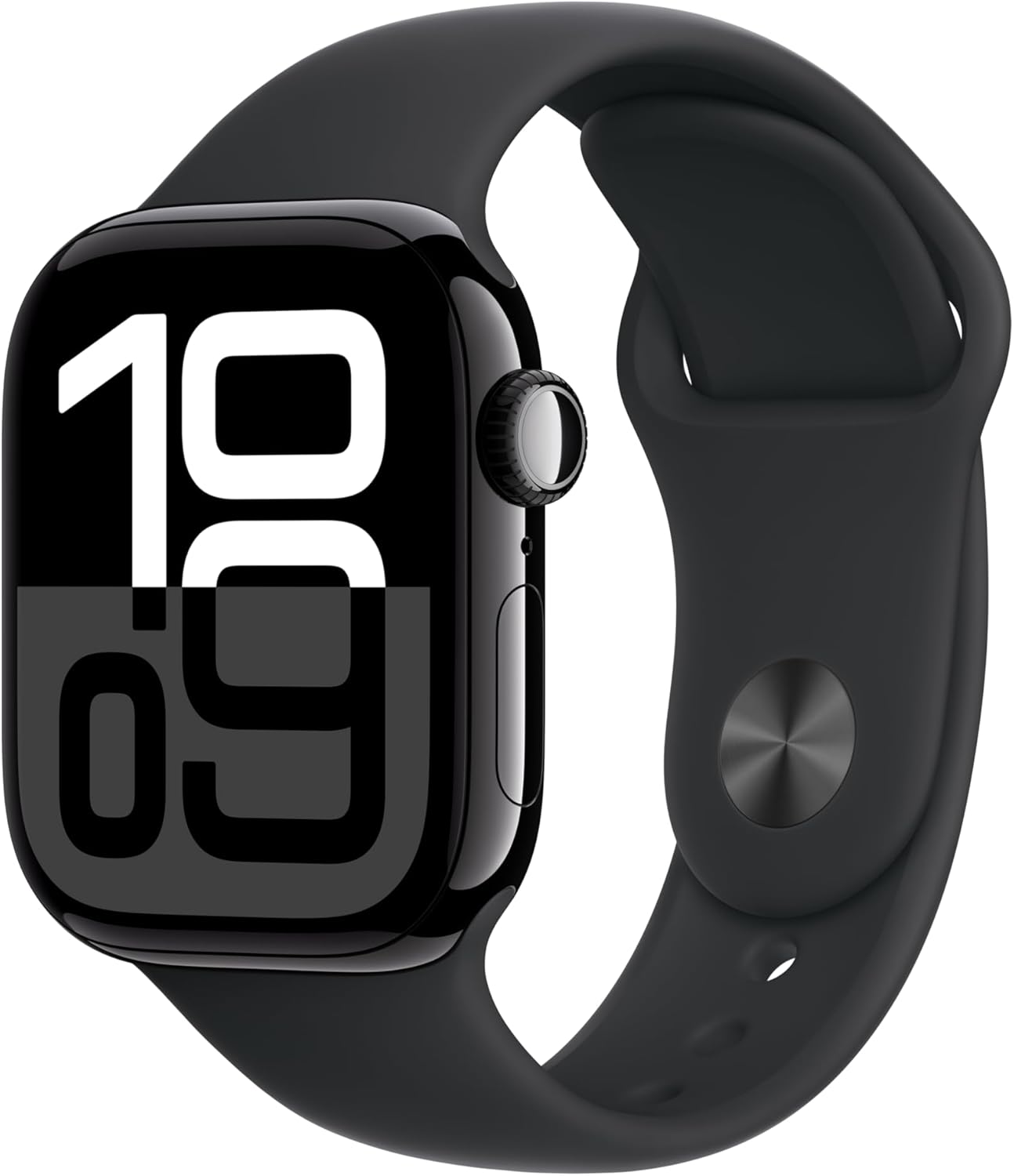 Apple Watch Series 10 [GPS + Cellular 42mm case] Smartwatch with Jet Black Aluminium Case with Black Sport Band – S/M. Fitness Tracker, ECG App, Always-On Retina Display, Water Resistant