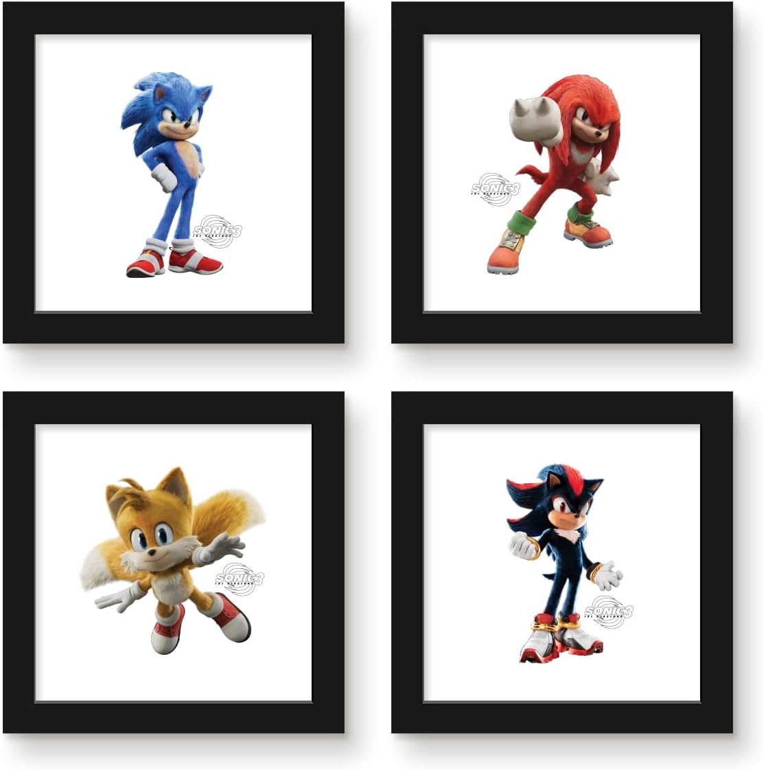 Trends International Gallery Pops Sonic The Hedgehog 3 – Character Wall Art Bundle (4-Pack) Gallery Pops Wall Art