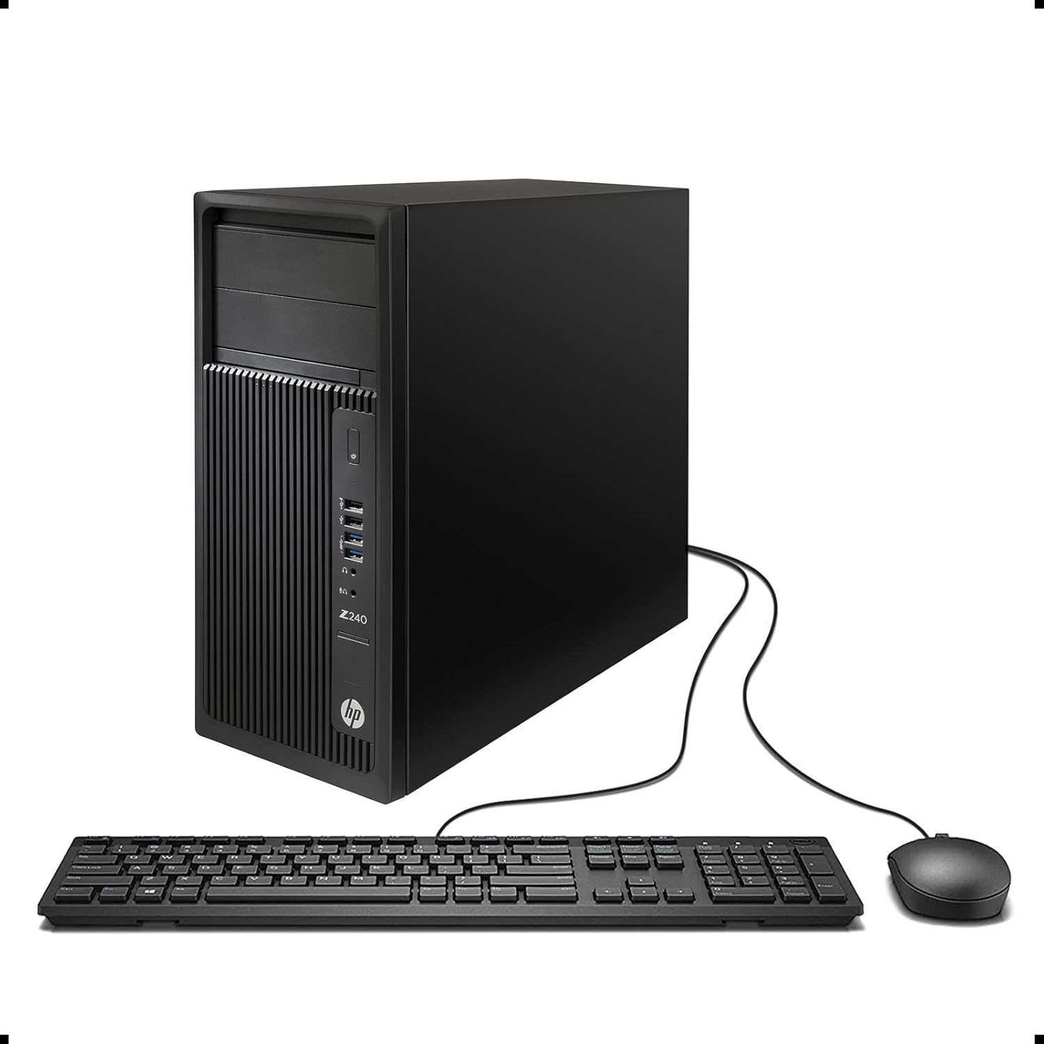 HP Z240 Gaming Tower Desktop PC, Intel Quad Core I5-6500 up to 3.6GHz, 32G DDR4, 128G SSD+1T, GPU RX 550 4G GDDR5, 4K Support, WiFi, BT, DP, HDMI, DVI, Win 10 Pro 64 Language En/Sp/Fr (Renewed)