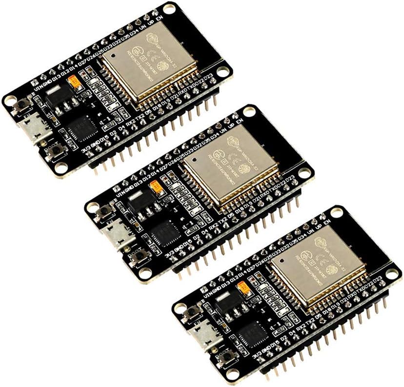 ESP-WROOM-32 ESP32 ESP-32S Development Board 2.4GHz Dual-Mode WiFi + Bluetooth Dual Cores Microcontroller Processor Integrated with Antenna RF AMP Filter AP STA Compatible with Arduino IDE (3PCS)