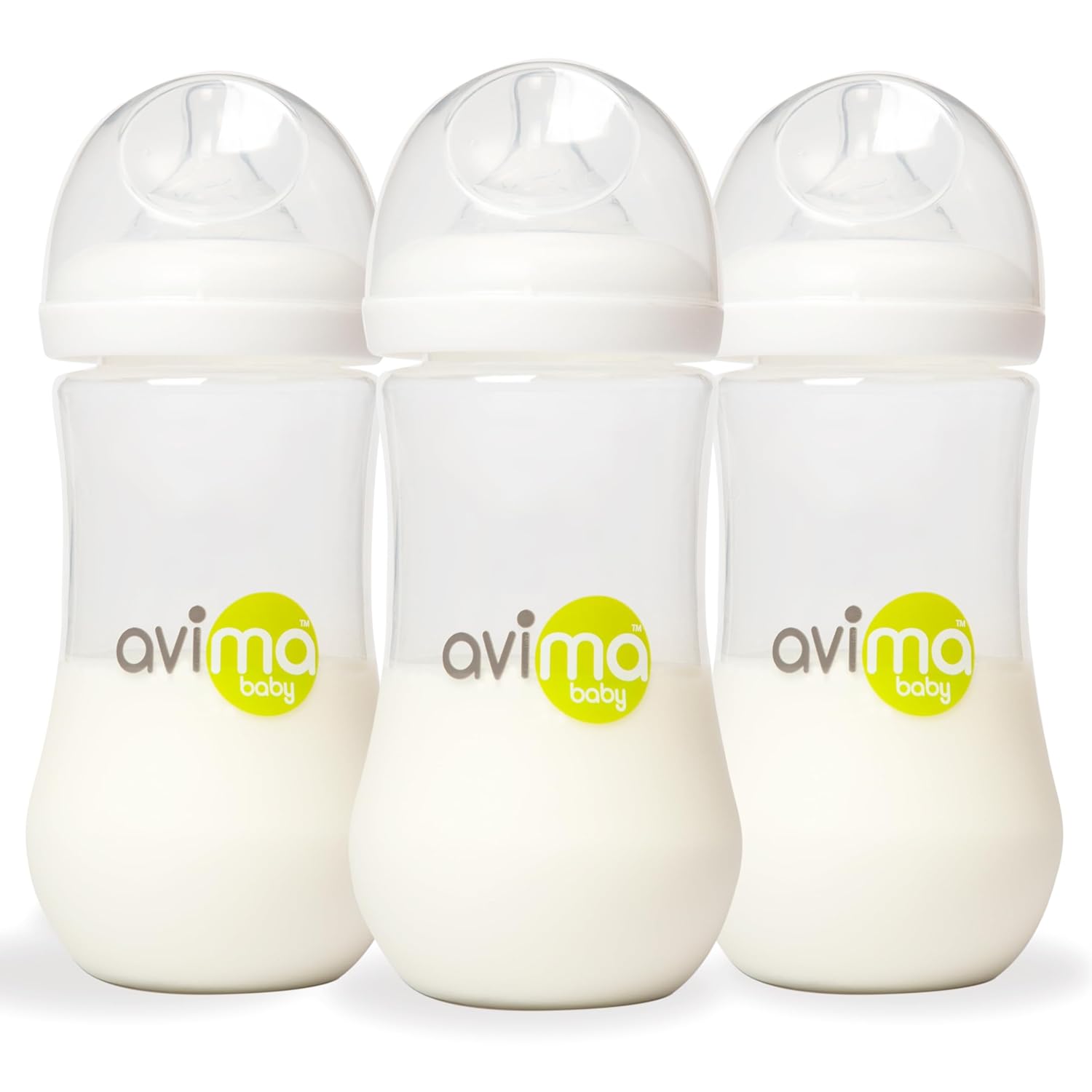 Avima Baby 12 oz Anti Colic Baby Bottles for Breastfed Babies – Fast Flow Nipples, Wide Neck Bottle, BPA Free – 9-12 Months, Stage 3 (Set of 3)