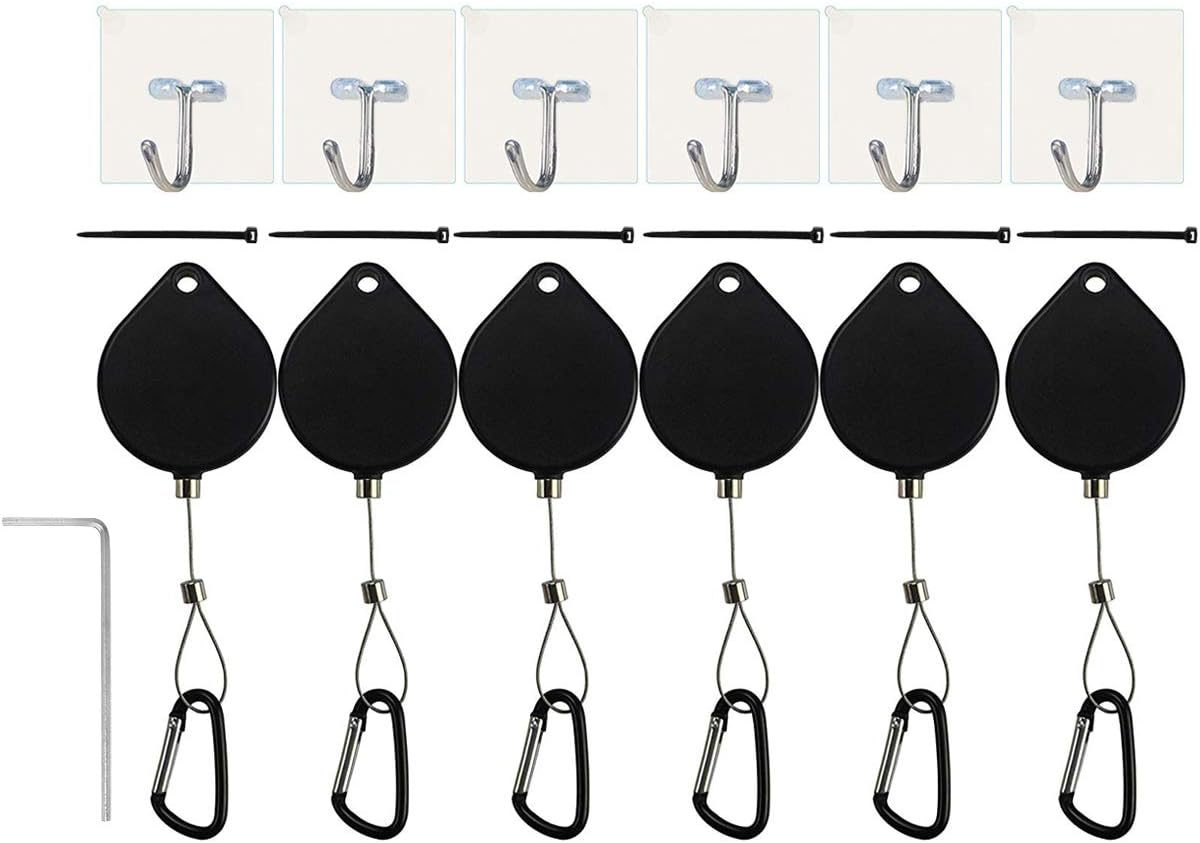 DS.Distinctive STYL VR Accessories Cable Management 6 Packs – Drill Free Retractable Ceiling Suspension System for HTC Vive/HTC Vive Pro Virtual Reality/Oculus Rift/PlayStation VR/Microsoft MR