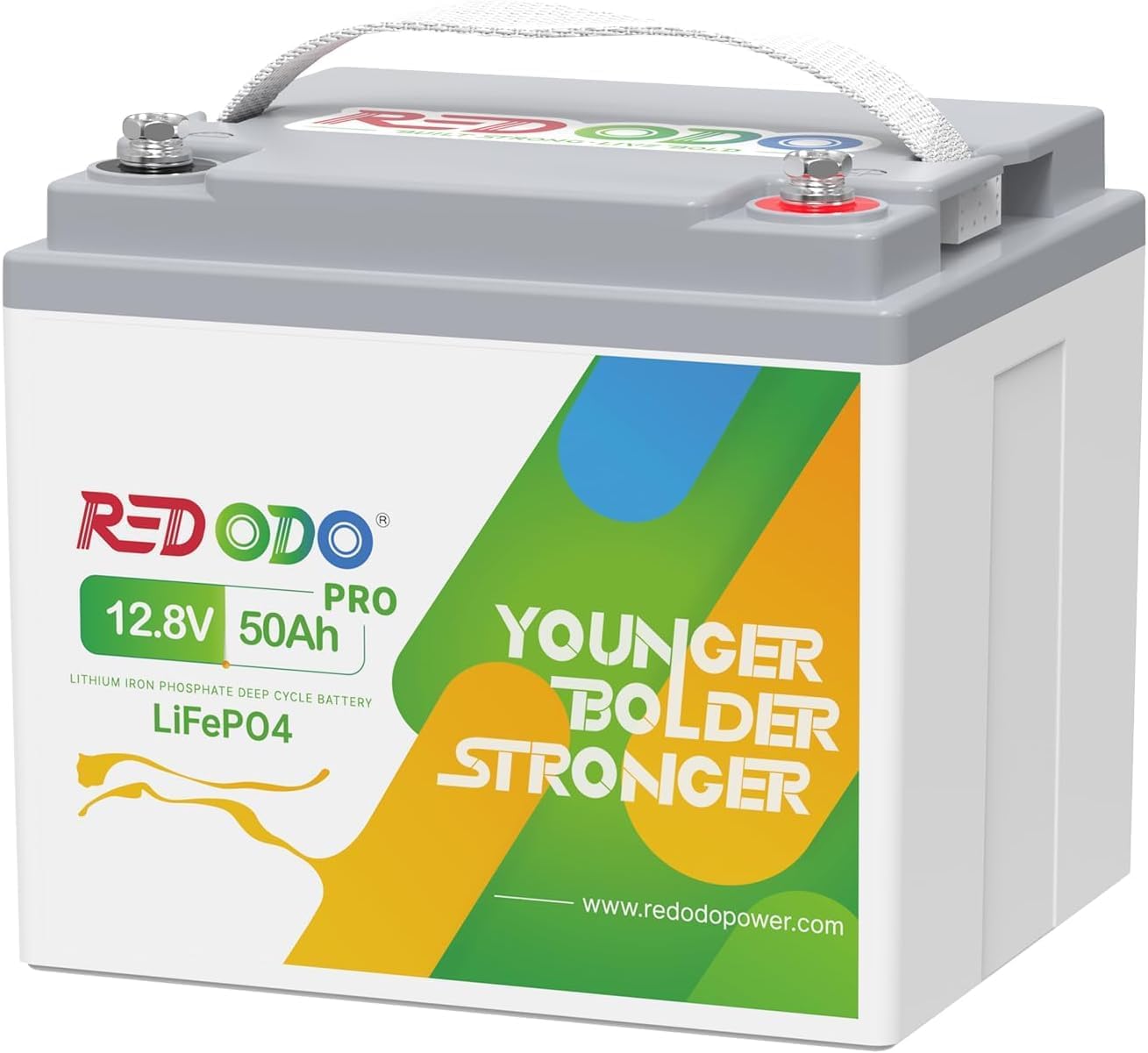 Redodo 12V 50Ah Lithium Battery, Portable 50Ah LiFePO4 Battery with 50A BMS, 640Wh, Up to 15000 Cycles, Ideal for Trolling Motor, RV, Home Energy Backup, Off Grid etc.