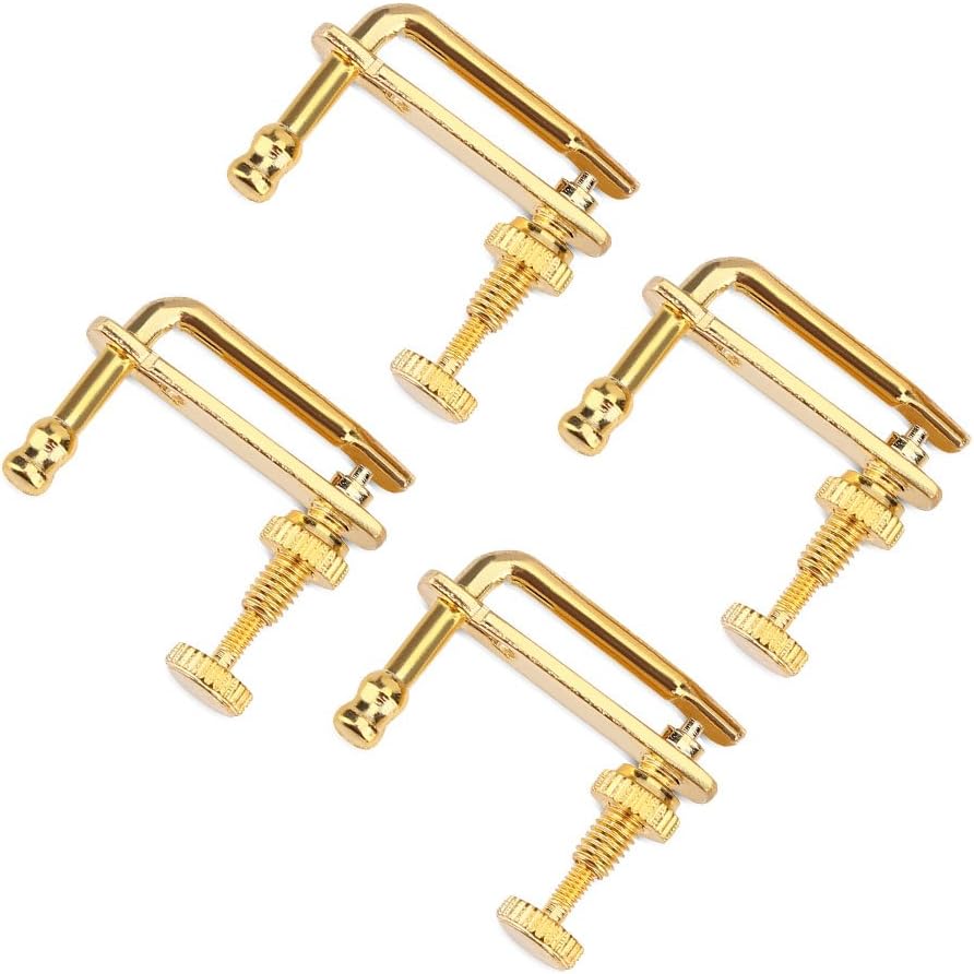 4Pcs Violin Fine Tuners, Gold Violin Parts String Adjusters Replacement for 4/4 Violin Violin Fine Tuners Fine Tuner Pegs Violin Violin Fine Tuners Violin Fine Tuners