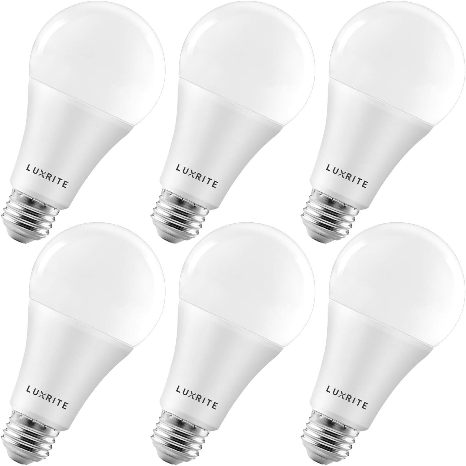 LUXRITE A21 LED Bulbs 150 Watt Equivalent, 2550 Lumens, 4000K Cool White, Dimmable Standard LED Bulb 22W, Energy Star, E26 Medium Base – Indoor and Outdoor (6 Pack)