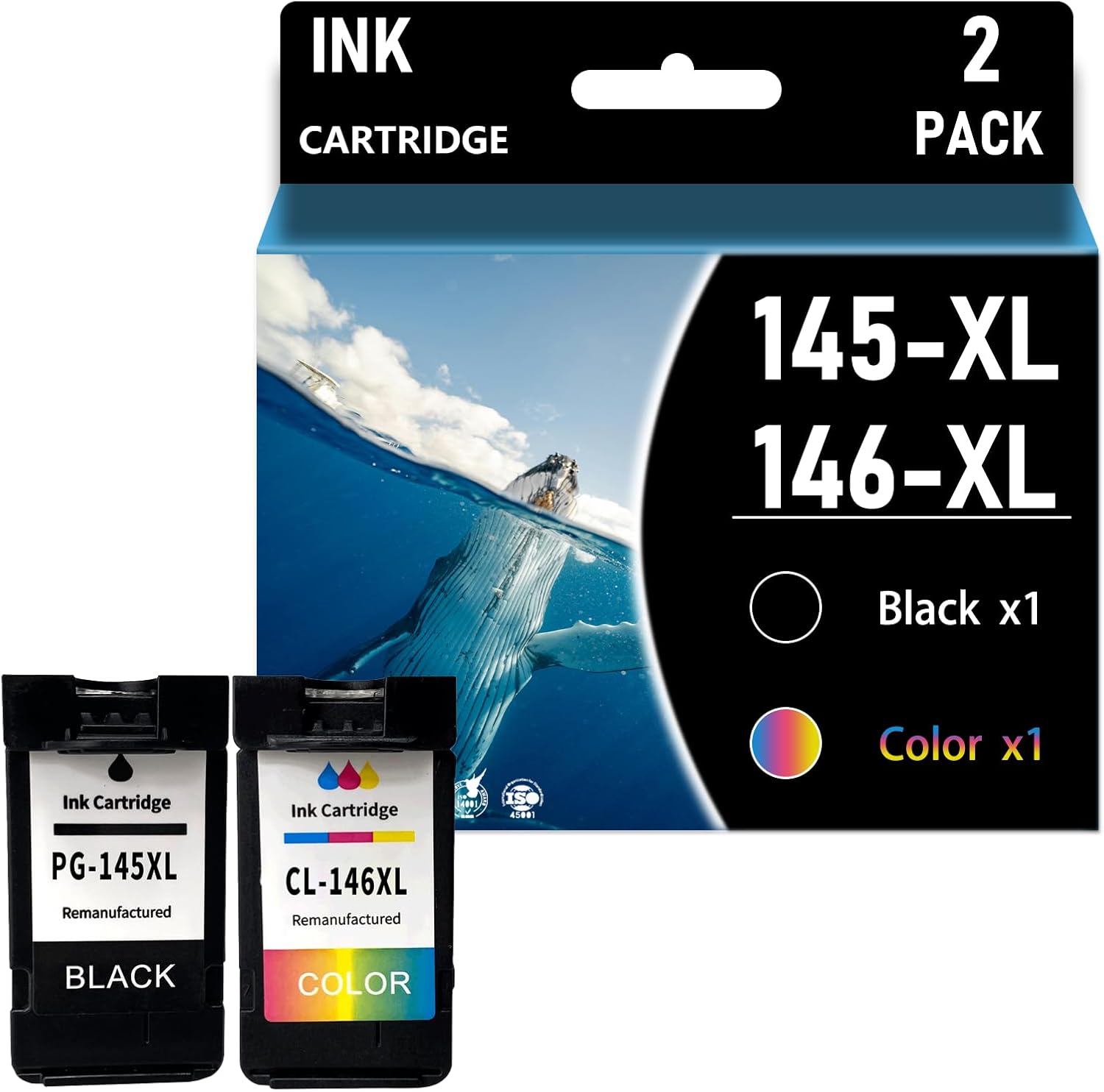 Ink Cartridges PG 145 XL CL 146 XL Compatible for Canon IP2820 MX491 MG2410 MG2510 MG2910 MG3010 TS201 TS301 TS3110 TR4510 Printer,Combination Pack