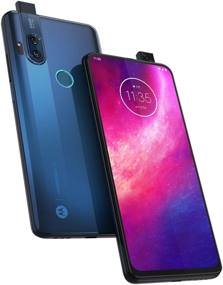 Motorola One Hyper XT2027-1 6.5″ 128GB Hybrid Dual SIM GSM Unlocked Smartphone, Qualcomm Snapdragon 675, 4GB RAM, 64MP Rear + 32MP Pop-Up Front Camera, Android 10, Deep Sea Blue