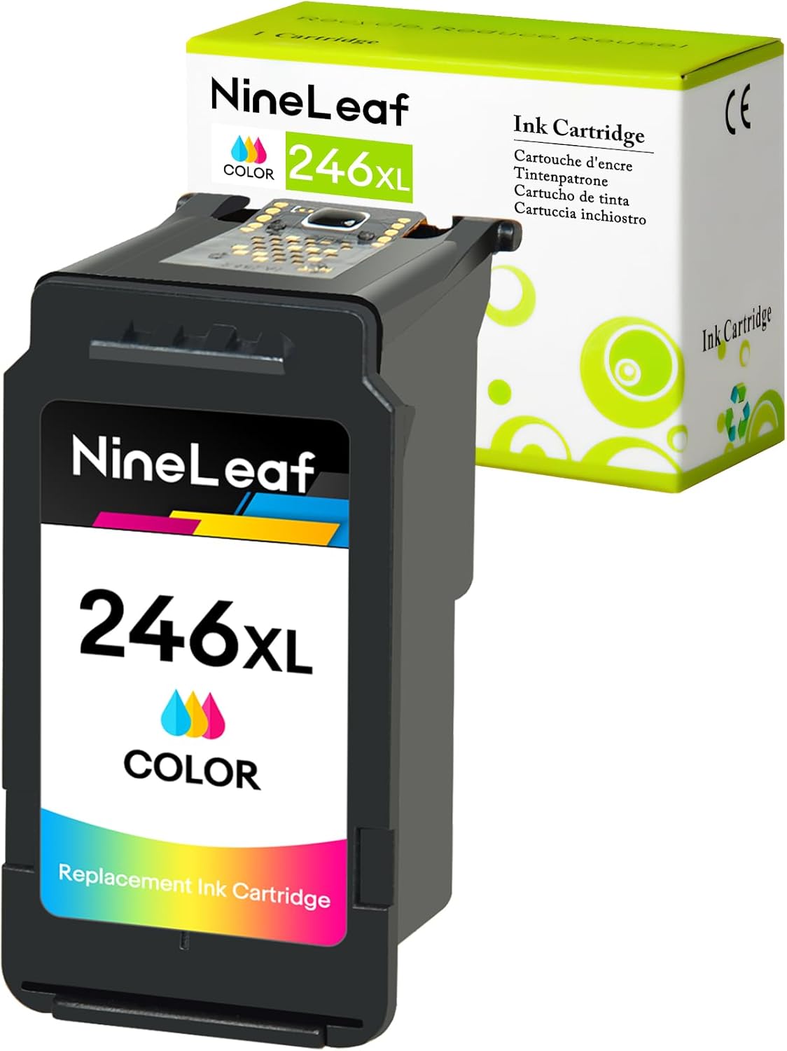 NineLeaf 246XL Color Ink Cartridge Replacement for Canon CL-246XL CL246XL CL-244 Compatible with PIXMA MG2520 MG2522 IP2820 MX490 MX492 TR4520 TR4522 TS3322 TS3522 MG MX TR TS IP Printers, 1PK