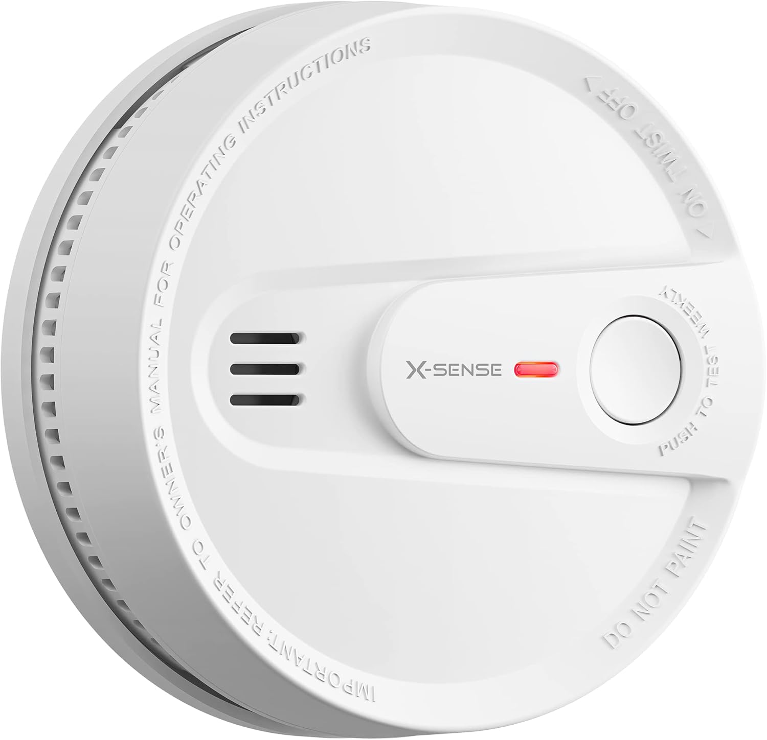 X-Sense Smoke Detector, 10-Year Battery Smoke Fire Alarm with Photoelectric Sensor, LED Indicator & Silence Button, 1-Pack