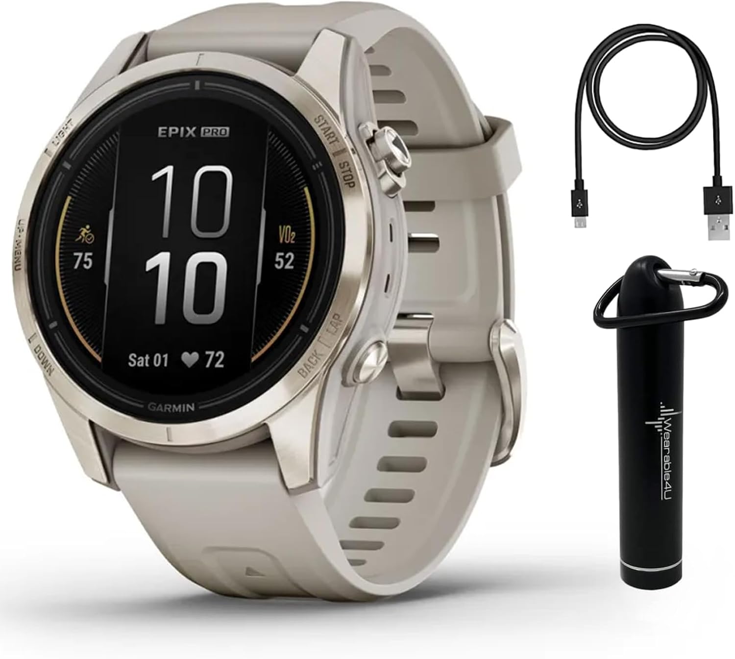 Wearable4U – Garmin Epix Pro Gen 2 Sapphire: 42 mm Smartwatch|AMOLED Up to 10 Days Battery Life, Multisport & Outdoor GPS Watch w/Flashlights & Gift Bundle