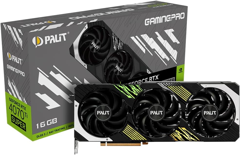 GeForce RTX 4070 Ti SUPER 16GB GamingPro – 16GB GDDR6X, 1x HDMI, 3x DP, Black, NED47TS019T2-1043A