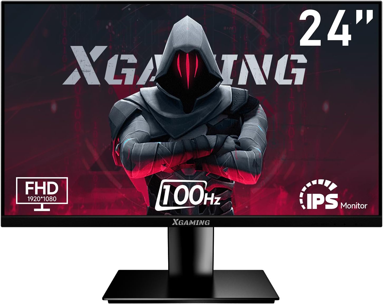 24 Inch Monitor, FHD 100Hz 1080P, IPS 16:9 Frameless Computer Monitor, 99% sRGB, Low Blue Light Eye Care, FreeSync, PC Screen Built-in Speakers, HDMI VGA Display, VESA, Tilt Adjustable, Black