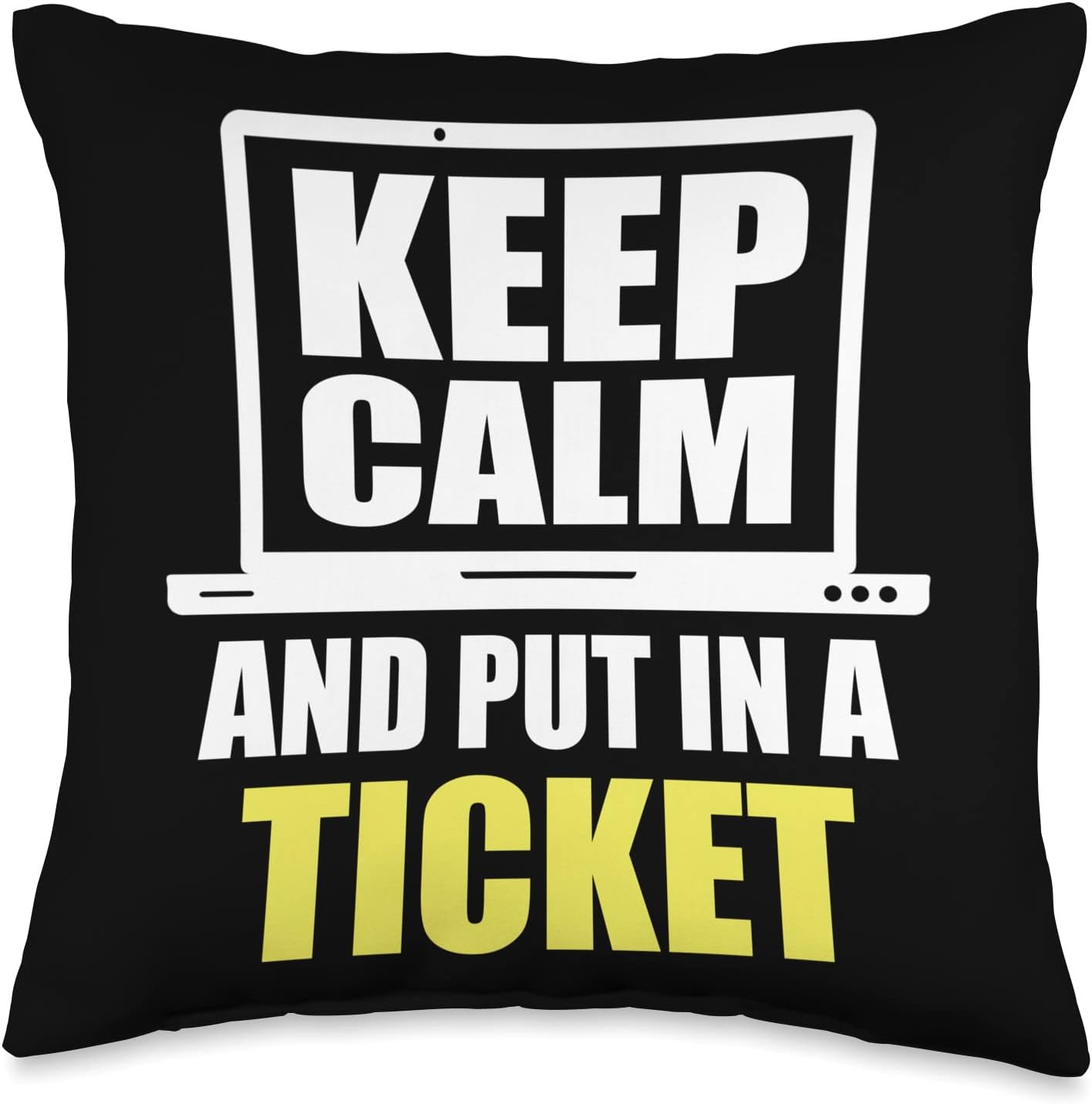 Funny Computer Technical Support Tech Helpdesk System Admin Throw Pillow, 16×16, Multicolor