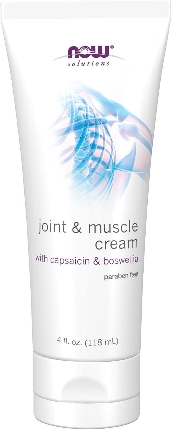 NOW Foods Solutions, Joint & Muscle Cream with Capsaicin and Boswellia, Paraben Free, 4-Ounce