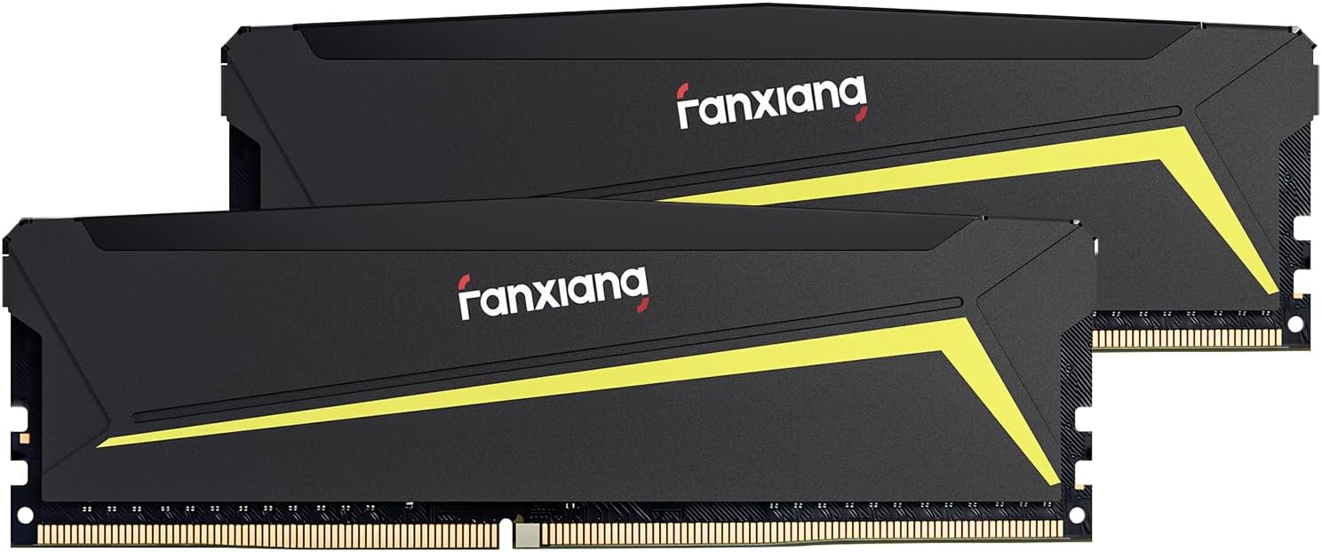 fanxiang DDR4 RAM 32GB (2x16GB) 3200Mhz CL22 1.2V Desktop Computer Memory,Exclusively Compatible with Intel Platforms,Ideal for Gaming, Streaming, and Professional Application – Black