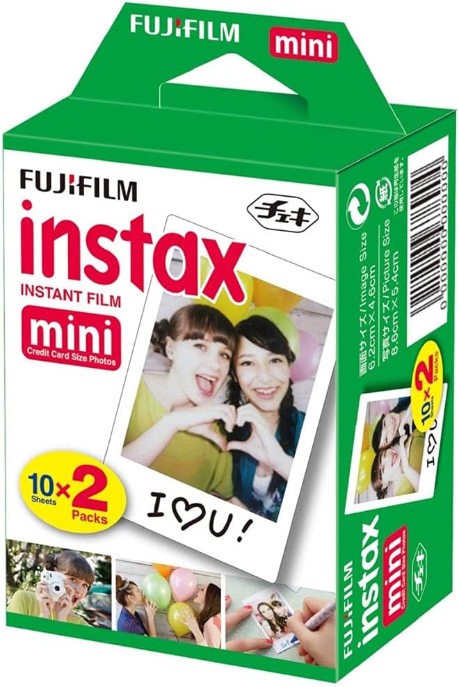 Fujifilm Instax Mini Film 20 Prints for Fuji 8 50s 25 7s 90 300, Full Color, Twin Pack