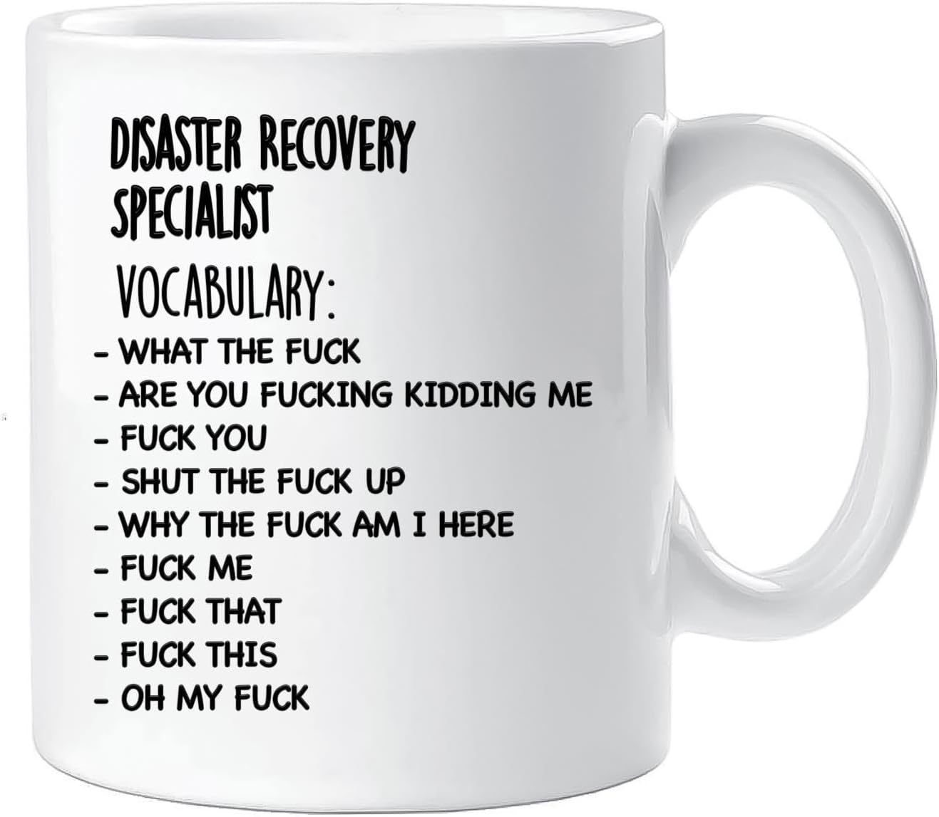 Carez Vocabulary Job Disaster Recovery Specialist Mug, Disaster Recovery Specialist Appreciation Gift For Disaster Recovery Specialist, Funny Disaster Recovery Specialist christmas gift Mug