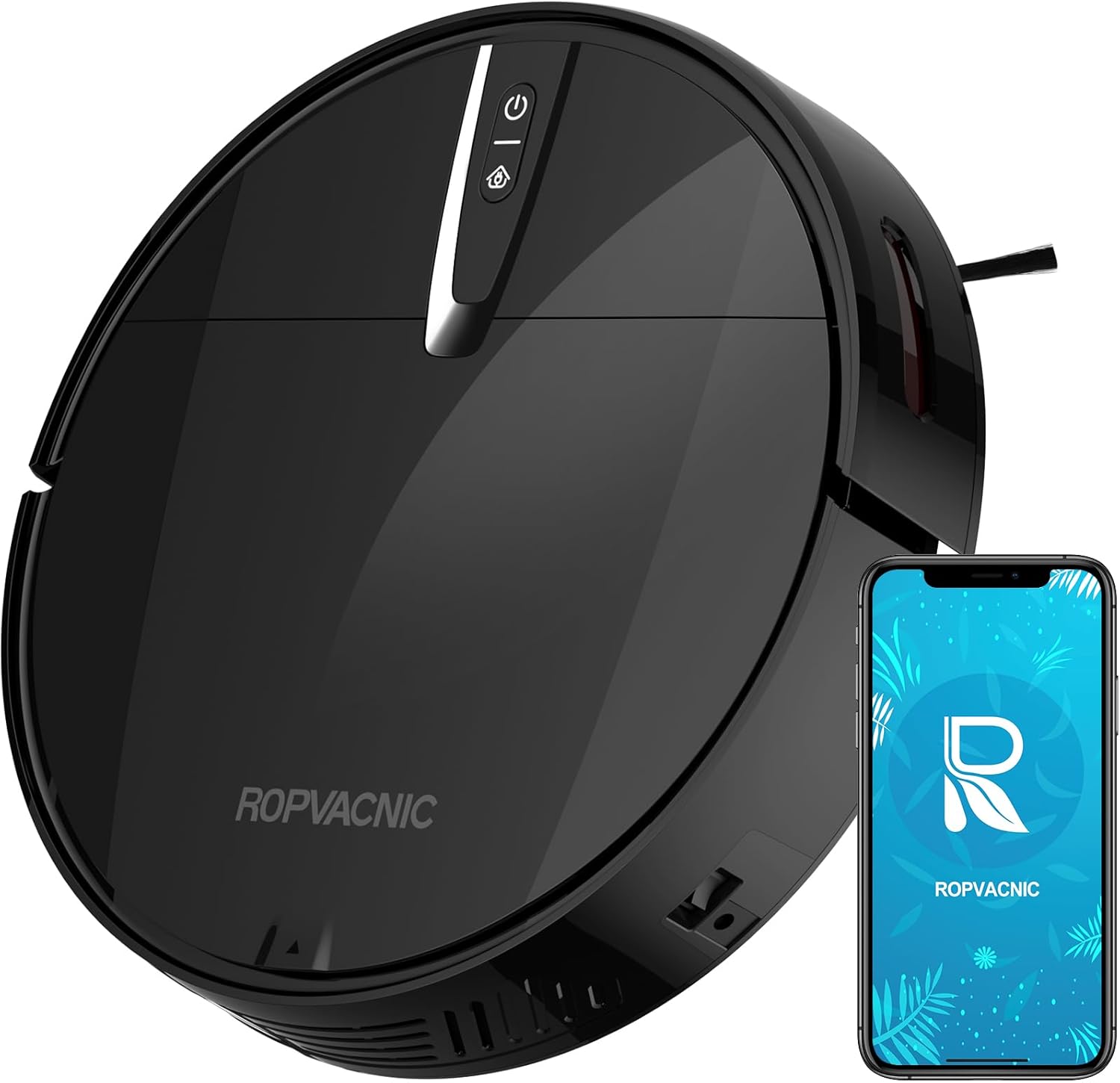 Robot Vacuum Cleaner with 3000Pa Cyclone Suction, APP/Voice/Remote Control, Automatic Self-Charging Robotic Vacuum, Scheduled Cleaning, Ideal for Pet Hair, Hard Floor, Low Carpet