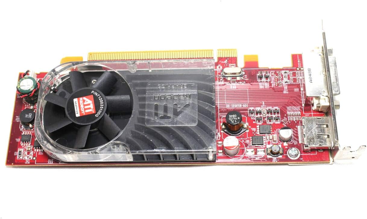 HP 516913-001 ATI HD3470 (RV620) PCI-e x16 256MB graphics card – Has one DP 1.1a connector, one dual-link DVI connector, and includes bracket