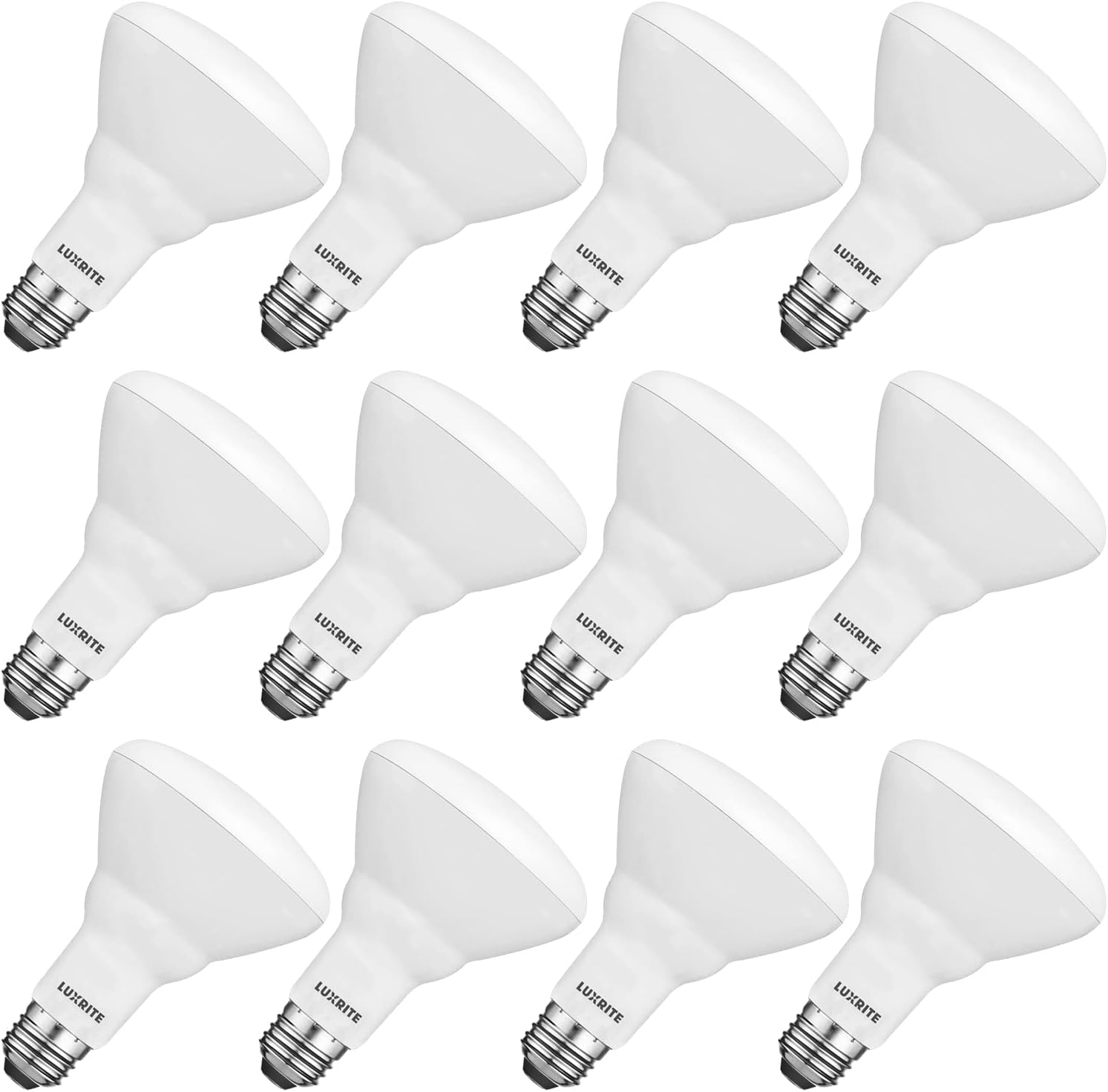 LUXRITE 12-Pack BR30 LED Bulb, 65W Equivalent, 6500K Daylight, Dimmable, 650 Lumens, LED Flood Light Bulbs, 8.5W, Energy Star, E26 Medium Base, Damp Rated, Indoor/Outdoor – Living Room and Kitchen