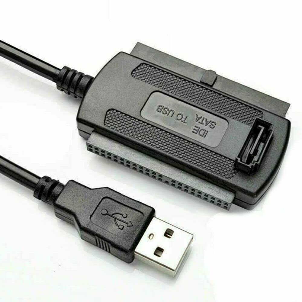 SATA PATA IDE Drive to USB 2.0 Adapter Converter Cable for Hard Drive Disk HDD 2.5″ 3.5″ with External AC Power Adapter