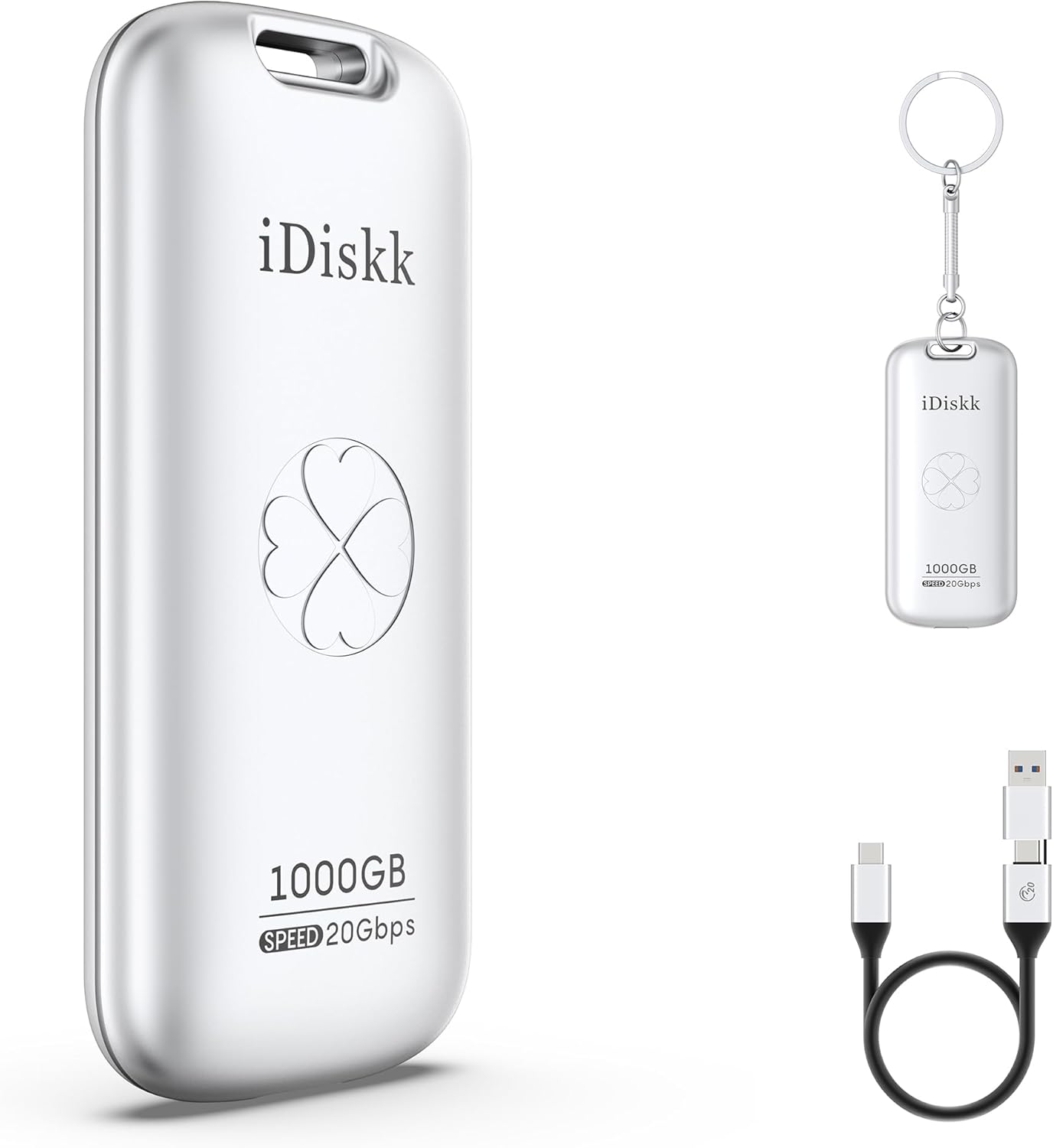 iDiskk 【Plug-Play 1TB HIgh Speed 2000MB/s External SSD |Pocket-Sized | USB 3.2 Gen 2×2 | External Solid State Drive | Photo Stick Compatible with Xbox,PS4,iPad,PC&Mac,PC,Android Phones,Cameras