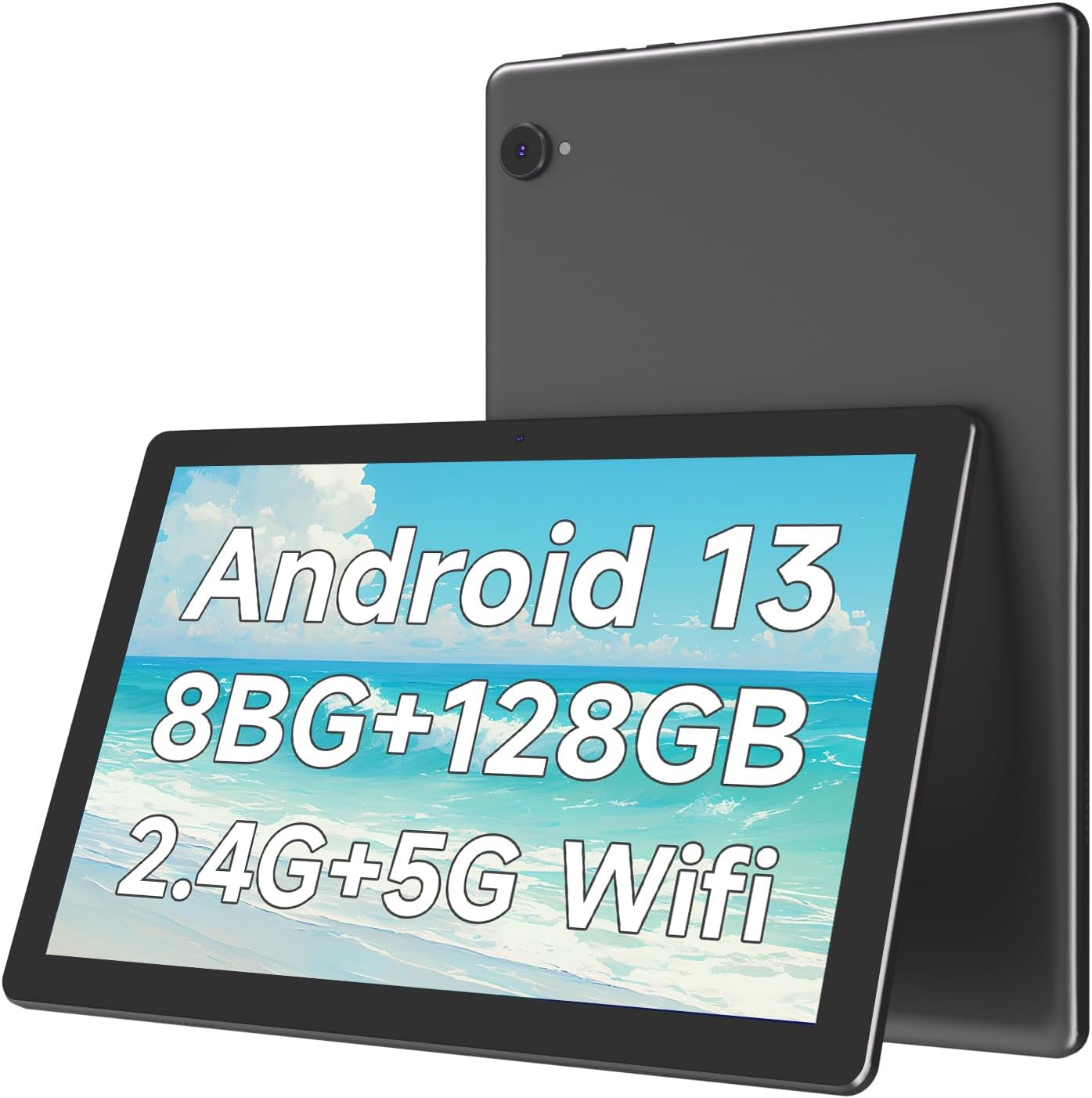 Tablet Android 13 Tablet, 10.1 inch Tablet, IPS Touch Screen, Quad-core, 8GB RAM 128GB ROM 1TB Expansion, 2+8MP Dual Camera, WiFi, BT, Tablet Screen Protector, 6000 mah Battery.