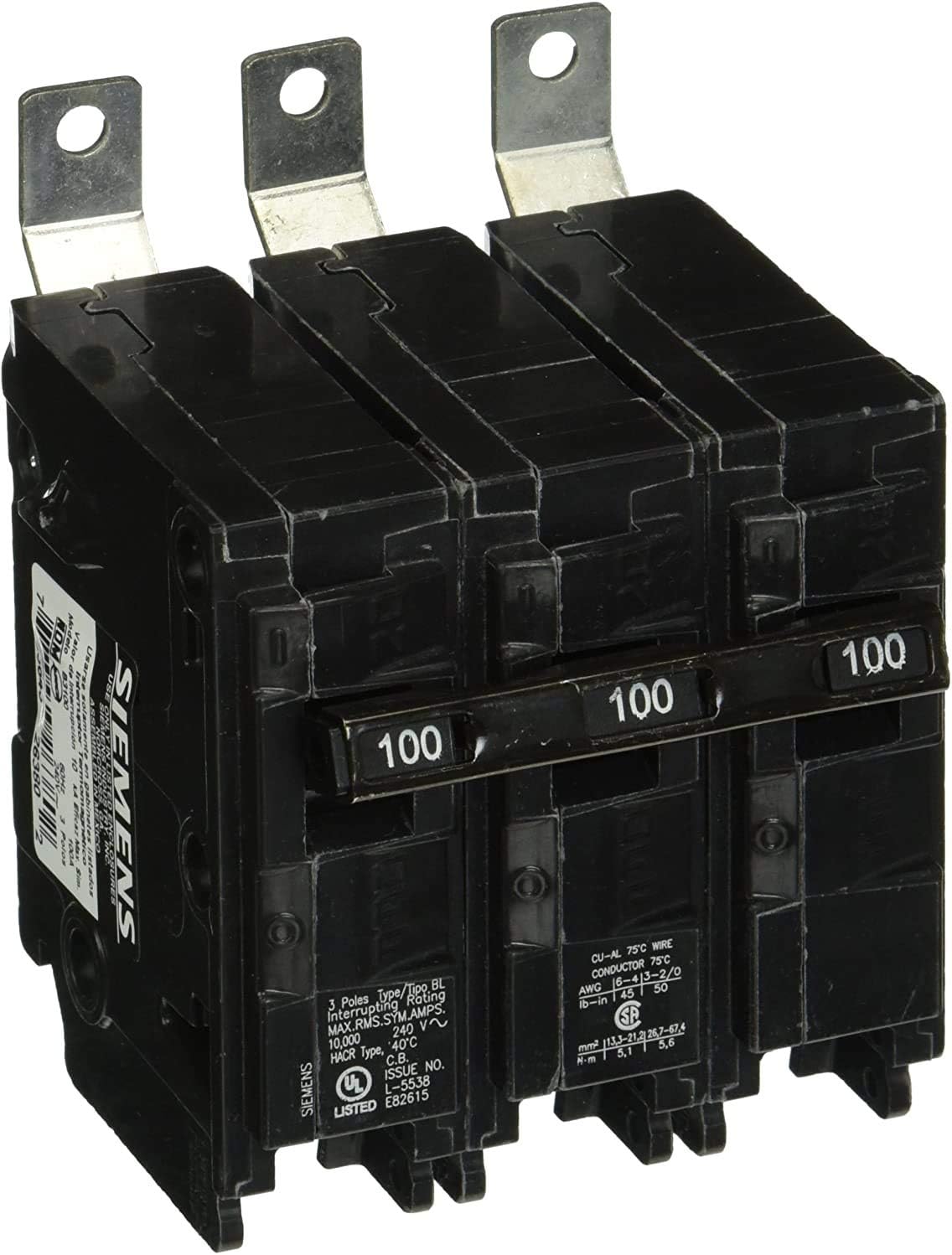 SIEMENS B3100 100-Amp Three Pole 240-Volt 10KAIC Bolt in Breaker