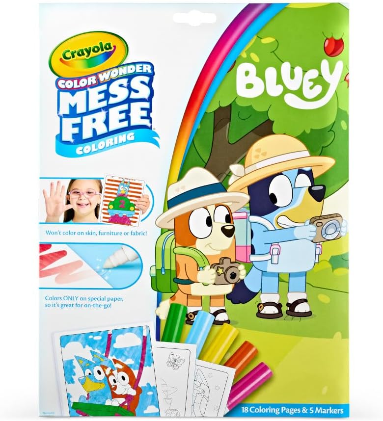 Crayola Bluey Color Wonder Coloring Set, 18 Bluey Coloring Pages, Mess Free Coloring for Toddlers, Bluey Toys, Holiday Gifts for Kids, Stocking Stuffer