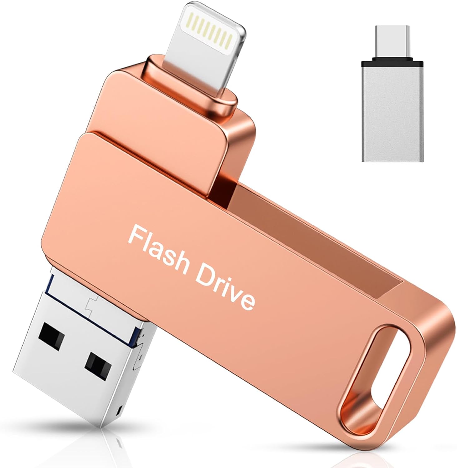 Apple MFi Certified iPhone Flash Drive, Photo Stick,iPhone Memory Stick 512GB, USB Thumb Drive for Photos Videos Transfer, High Speed Jump Drive Compatible for iPhone/iPad/Android/PC Pink