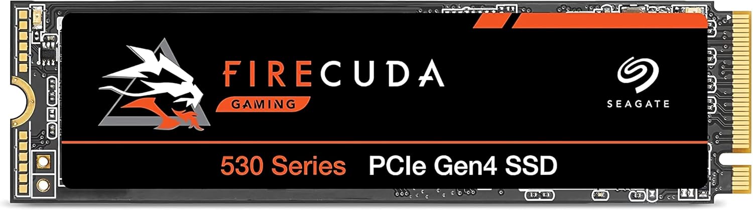 Seagate FireCuda 530, 1TB, Internal SSD, M,2 PCIe 4th Gen 4 NVMe 1.4, 7300MB/s, 3D TLC NAND, 1,275 TBW, 1.8M Hours MTBF, for PC, 3 Year Rescue Services (ZP1000GM3A013)