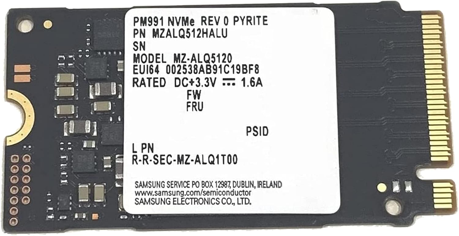 SAMSUNG 512GB M.2 2242 42mm PM991 NVMe PCIe Gen 4 x4 TLC SSD (MZALQ512HALU) for Dell HP Lenovo Laptop Ultrabook Tablet – Internal Solid State Drive (OEM New)