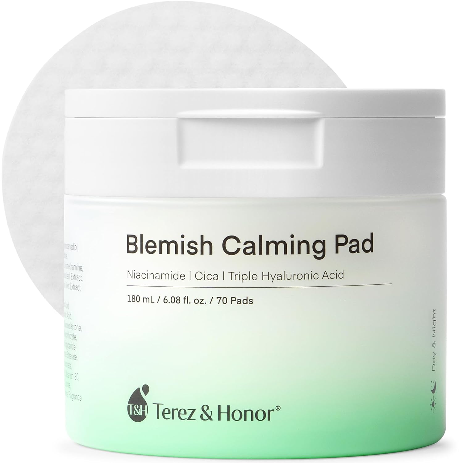 Blemish Calming Toner Pads Korean – Facial Cotton Toner Pad with Madecassoside, Cica, Niacinamide, Hyaluronic Acid to Redness Relief, Exfoliate Hydrate for Sensitive Skin – 180 + Extra 5mL