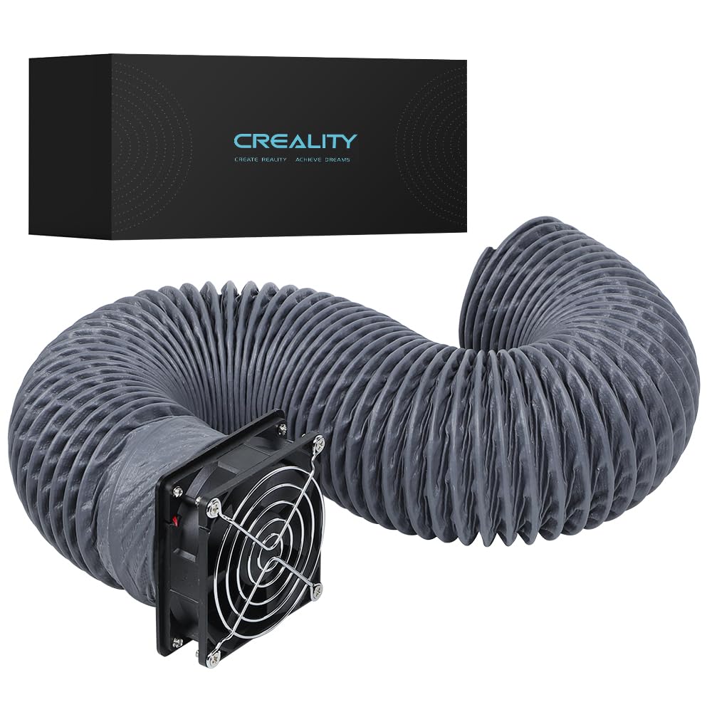 Creality Official Fume Extraction Kit, 4000 RPM High-Efficiency Ventilation Fan, Exhaust Smoke & Odors, Compatible for 3D Printer Enclosure with Fan Interface and Laser Engraver Enclosure