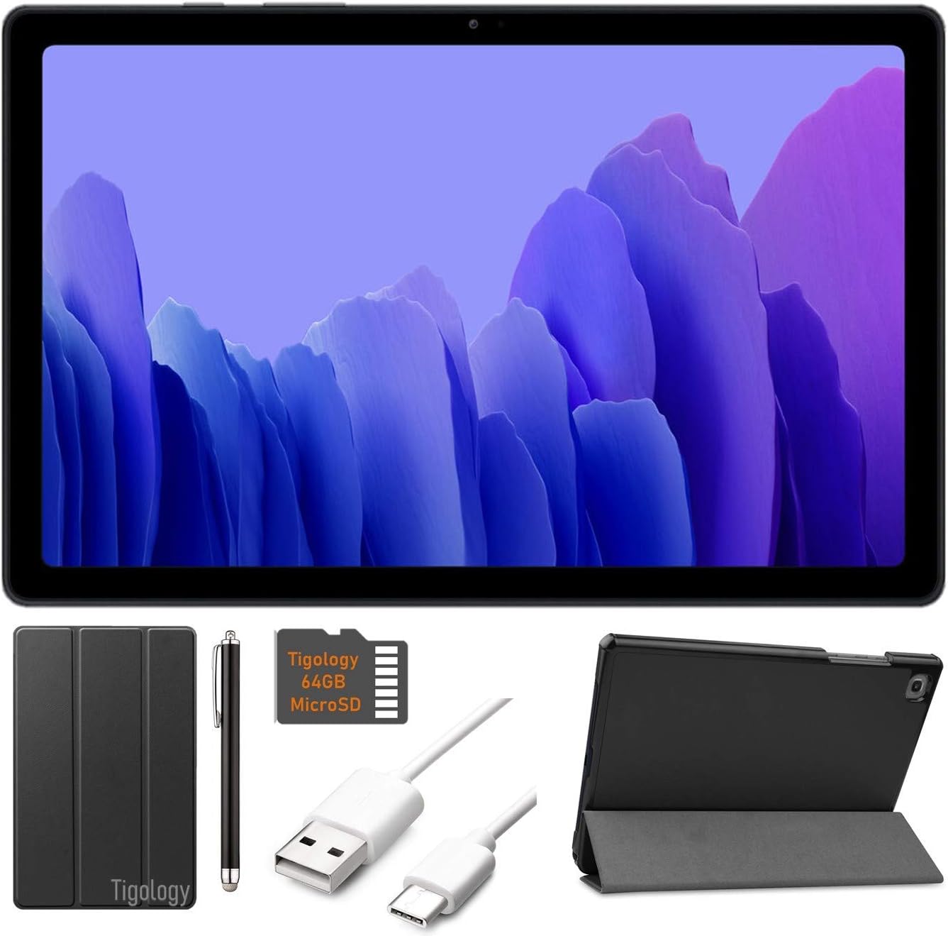 Samsung Galaxy Tab A7 10.4’’ (2000×1200) TFT Display Wi-Fi Tablet Bundle, Qualcomm Snapdragon 662, 3GB RAM, Bluetooth, Dolby Atmos Audio, Android 10 OS w/Accessories (64GB, Gray) (Renewed)