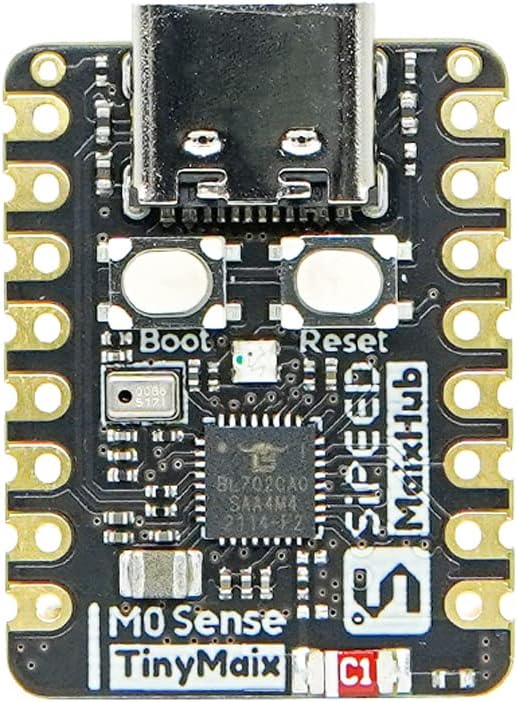 Sipeed M0sense tinyML RISC-V Tiny fingertip AIOT Development Board Based on 32 bits RISC-V BL702 MCU with FPU Onboard 132KB RAM 192KB ROM 512KB Flash 2Mbps BLE and Bluetooth 5.0 Support FreeRTOS