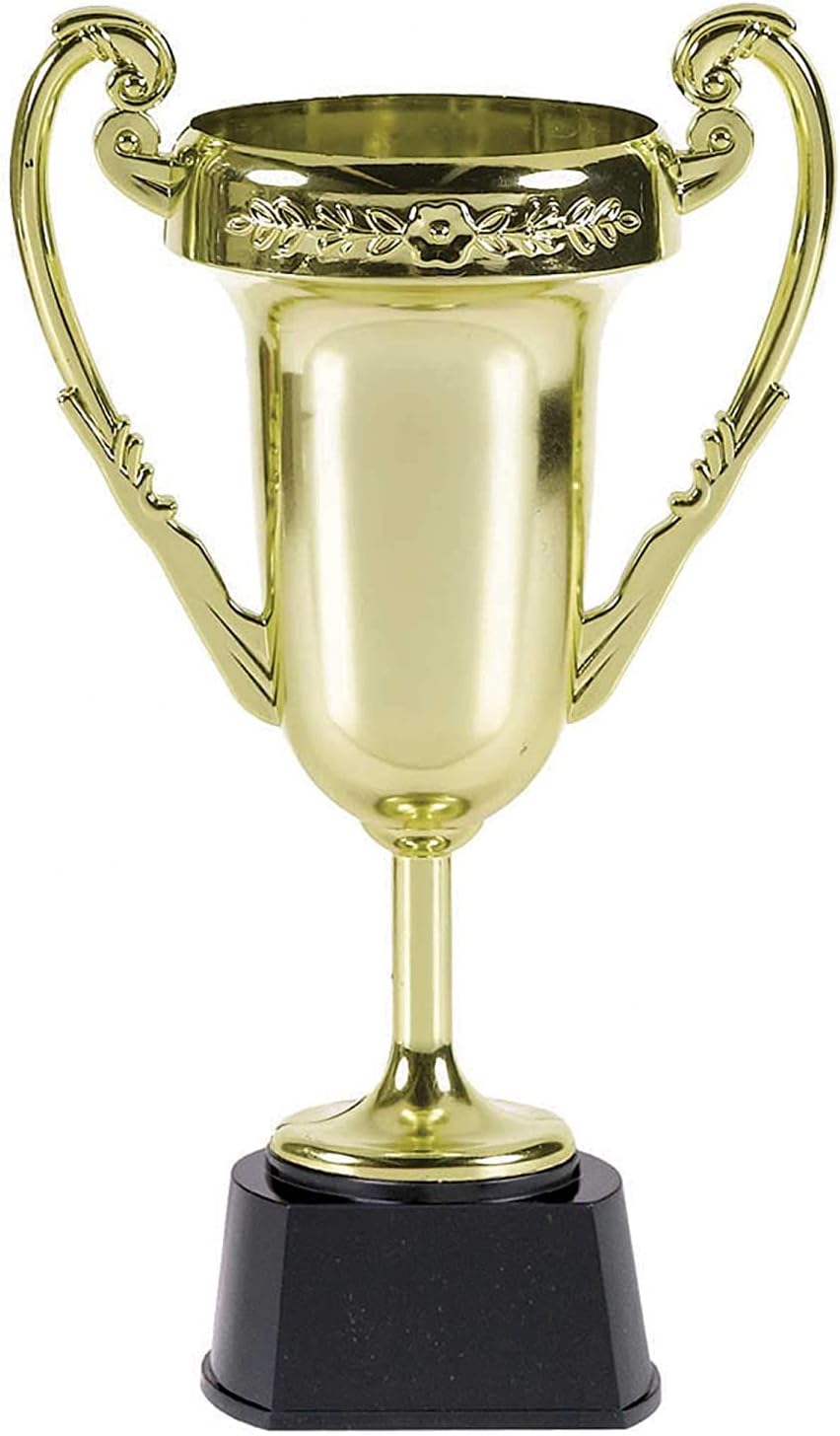 Gold-Plated Jumbo Trophy Cup Favors – 5″ x 9″ (1 Count) – Stunning Plastic Awards – Perfect for Celebrating Victories, Competitions, and Events