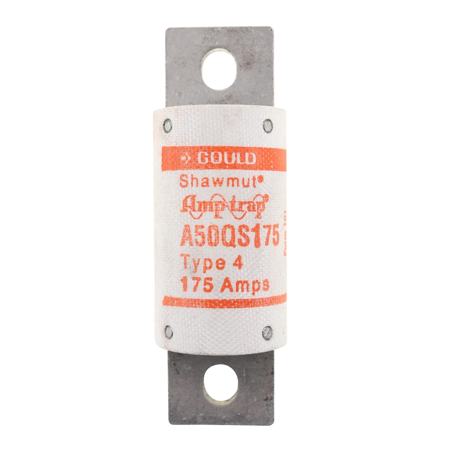 Mersen A50QS Semiconductor Protection Fuse with Bolt-in Mount, 500VAC/DC, 200kA AC/87kA DC, 175 Ampere, 1-7/32″ Diameter x 3-5/8″ Length