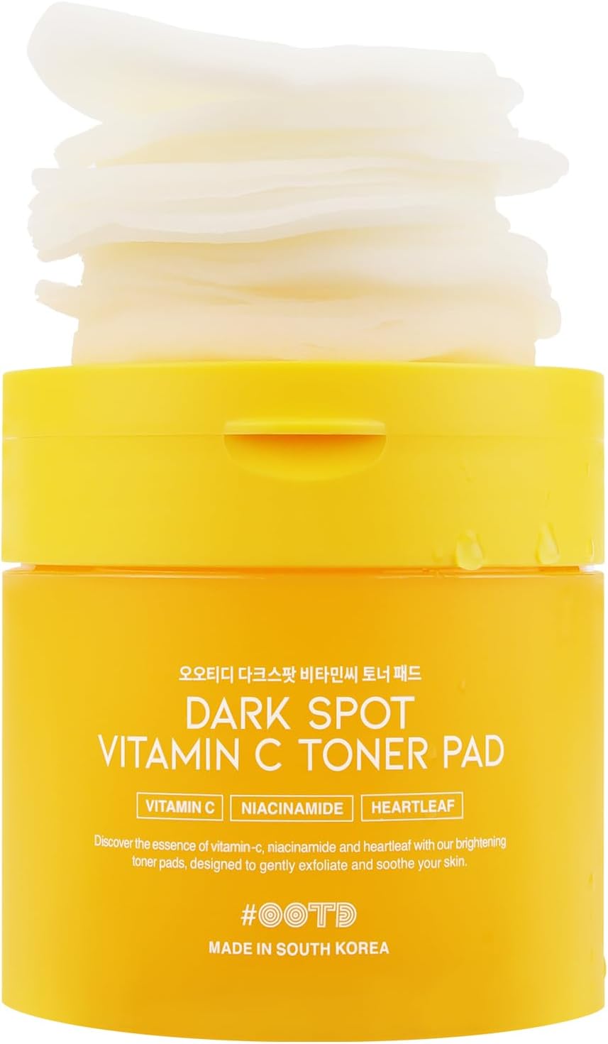 Boosting Toner Pads for Face Oily Skin Korean, #OOTD Vitamin C Niacinamide Heartleaf Hydrating Calming Redness, Vitamin C Toner Pad 70Pads 4.05oz 120ml