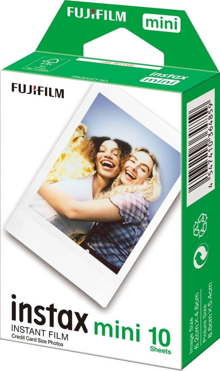 Fujifilm Instax Mini Film Single Pack 10 Sheets per Pack, White Border (16386004)